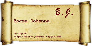 Bocsa Johanna névjegykártya